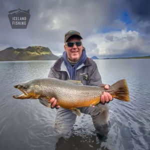 Huge brown trout in Veiðivötn Highlands